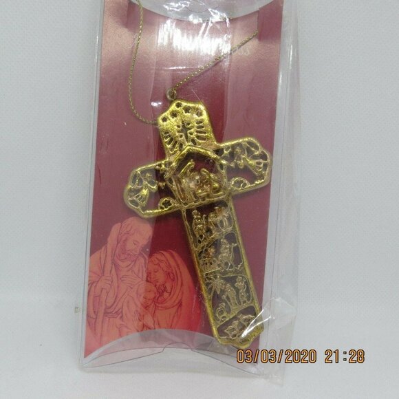 Gold Tone The Christmas Cross  Ornament  - Picture 2 of 8